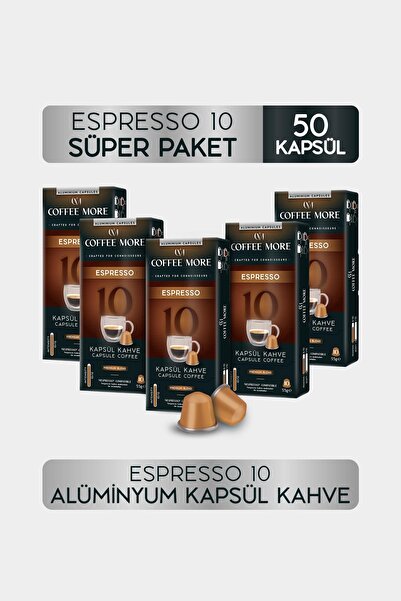 C.M Coffee More 10 Espresso Kapsül Kahve 10 x 5 Paket ( 50 Adet ) Nespresso U...