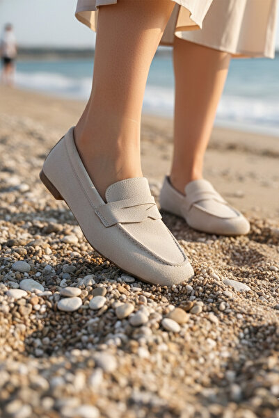 LUXEON Women's Beige Daily Imported Suede Loafer Casual Orthopedic Lightweigh...