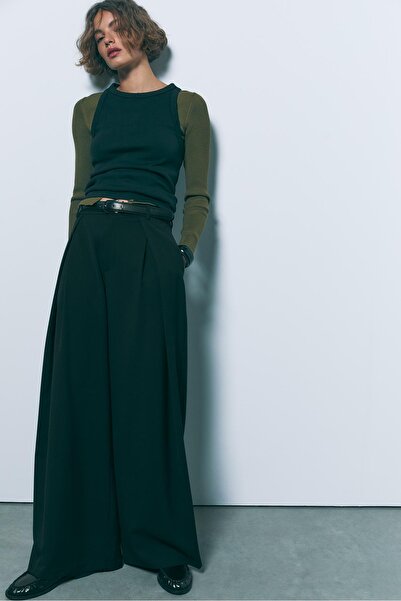 Stradivarius Maxi dart trousers with belt
