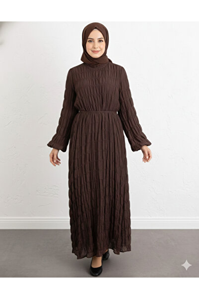 bellura Lined Modal Dress with Elastic Sleeves