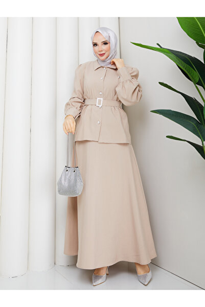 RACE FASHİON Balloon Sleeve Shirt & Skirt Islamic Clothing Set Rc9021