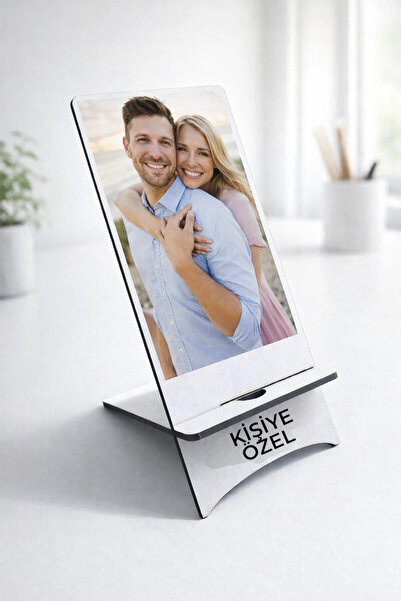 Hitit Socks Kişiye Özel Baskılı Telefon Tutacağı Ahşap Logo veya Fotoğraf Bas...