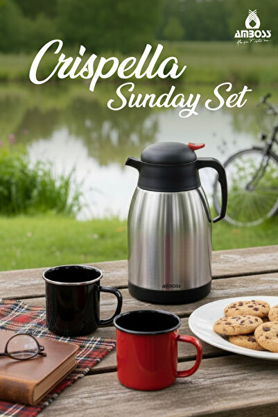 Amboss Crispella Sunday 3 Piece Steel Thermos Enamel Mug Set