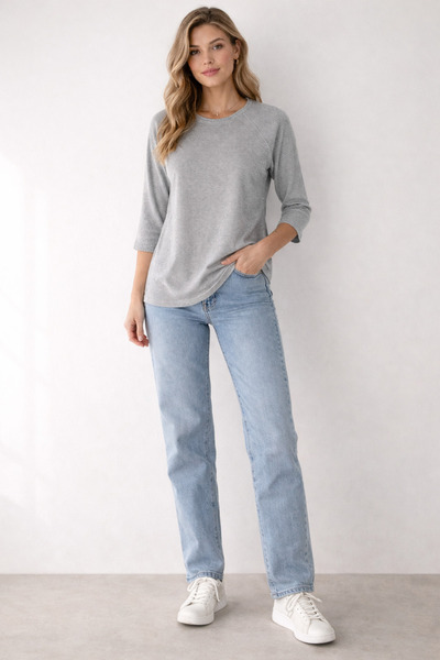 DAIDO Three Quarter Sleeve Knitwear Blouse