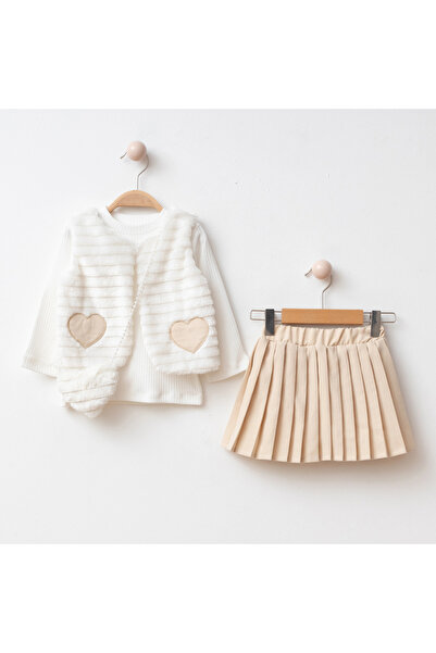 My Lusa baby wear Girl's 4-Piece Combination Set with Pleated Skirt and Heart...