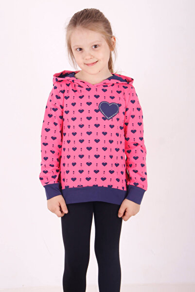 Toontoy Κοριτσίστικο φούτερ με κουκούλα και στάμπα σε κανονική εφαρμογή - 2 κ...