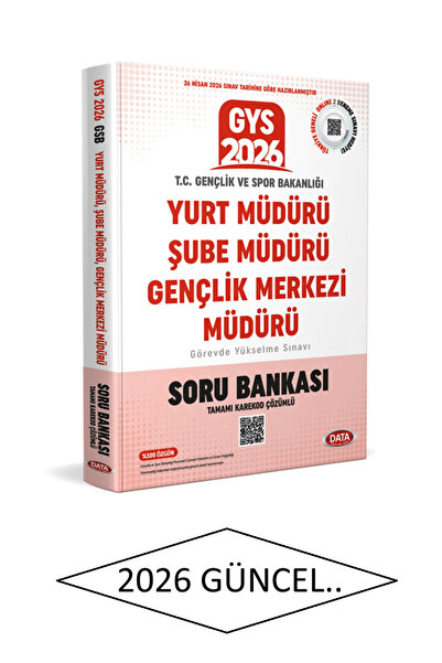 Data Yayınları 2026-27 Gençlik ve Spor Bakanlığı Yurt Müdürü - Şube Müdürü - ...