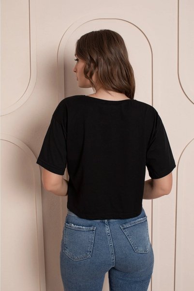 Orly More Women's Black Crop Tshirt