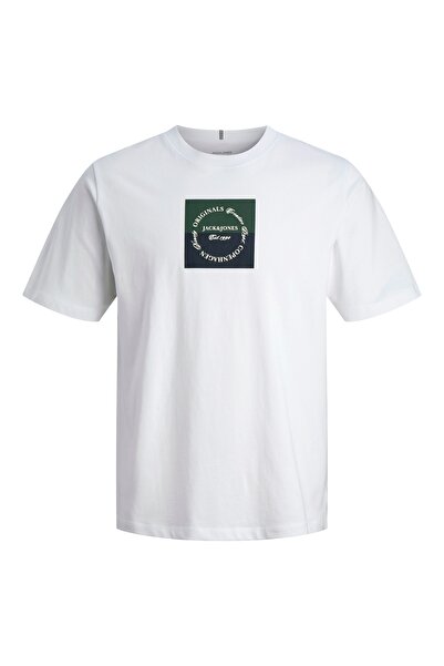 Jack & Jones Jack Jones Jorcatskills Square Brand Tee Ss Cn Pls Men's White L...