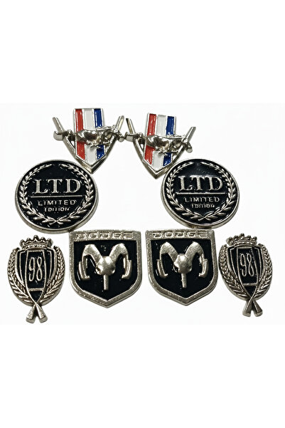 lina oto aksesuar 8 Metal Nuts with Emblem Tape