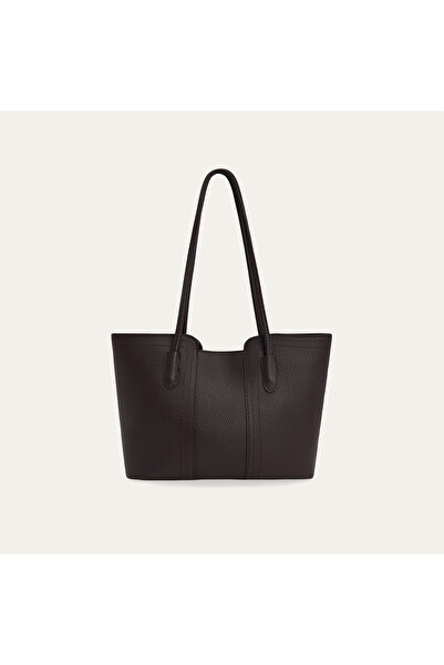 Mudo Leather-Like Handbag with Sewing Details