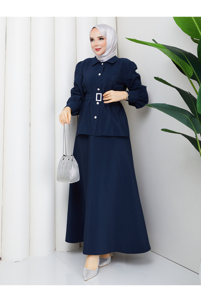 RACE FASHİON Balloon Sleeve Shirt & Skirt Islamic Clothing Set Rc9021