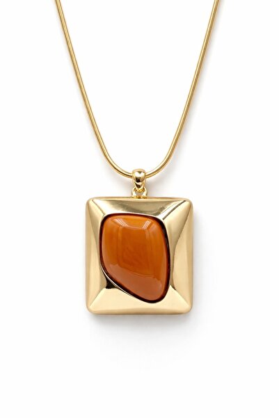 Jack Ferrero قلادة فاخرة من الفولاذ بلون العنبر