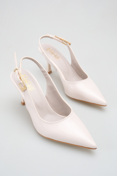 ich1one Γυναικεία λουστρίνια παπούτσια μπαλαρίνας με τακούνι Rimini – Τακούνι...