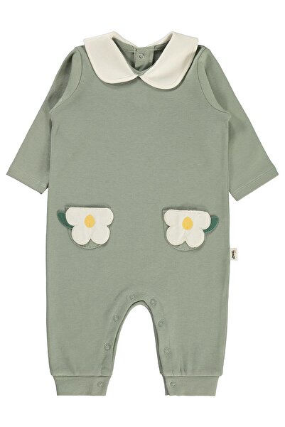 Civil Baby Salopetă cu imprimeu floral pentru buzunare 6-18 luni - Verde 18-2...