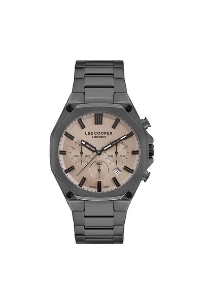 Lee Cooper LC07319.060 Kol Saati - | 44 mm Gri Kasa, Şampanya Kadran