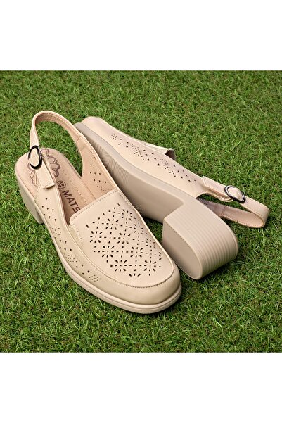 Tellus Women's Leather Heeled Slingback Sandals, Closed Toe & Comfortable Fit...