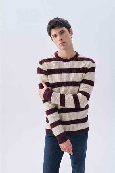Mudo STRIPED CYCLING COLLAR SWEATER