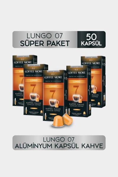 C.M Coffee More 7 Lungo Kapsül Kahve 10 x 5 Paket ( 50 Adet ) Nespresso Uyumlu