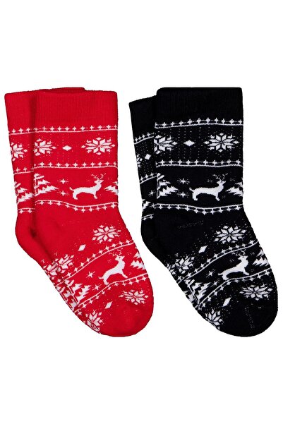 Civil Girls Snow Deer Towel 2-Piece Set 3-11 Years Old Girls' Socks - Standar...