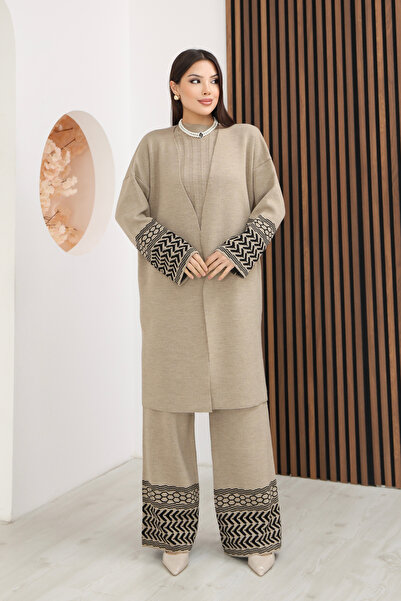 ALCHON Round Neck Sleeveless Badi U Long Sleeve Midi Length Cardigan Elastic ...