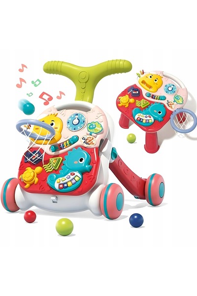 WePro Store Интерактивна проходилка 3 в 1 със светлини и звуци, регулируема в...