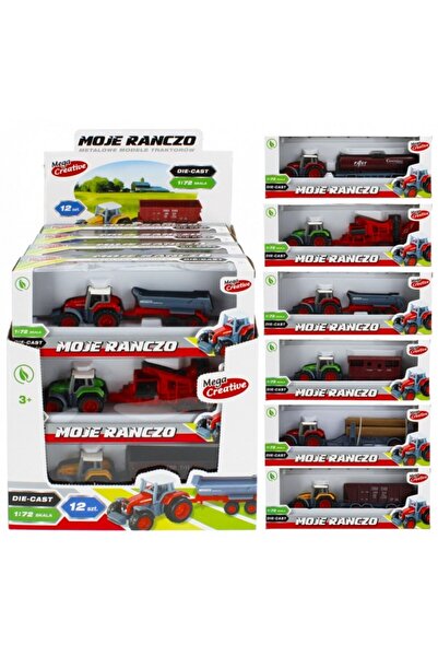 Mega Creative Tractor agricol cu remorca MegaCreative 382384, 25cm, diverse m...