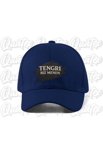 QUATEX Tengri Biz Menen Embroidered Turkish Hat - Navy Blue Color 100% Cotton...