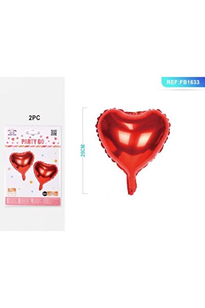 MC Micostore PartyGo heart foil balloon, 25cm, red, FB1633, set of 2 pcs