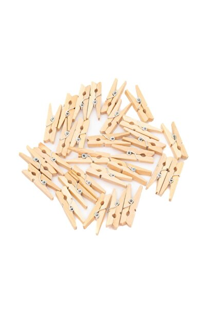 Colorarte Accesorii creatie - lemn - carlig, natur, 3cm, set 28 buc,