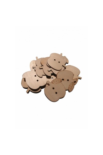 Colorarte Accesorii creatie - lemn - mar, natur, set 12 buc,