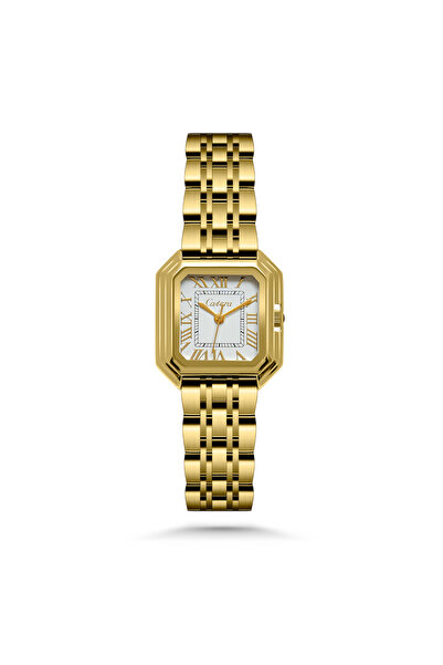 catera Katera women's steel wristwatch in gold with a white dial