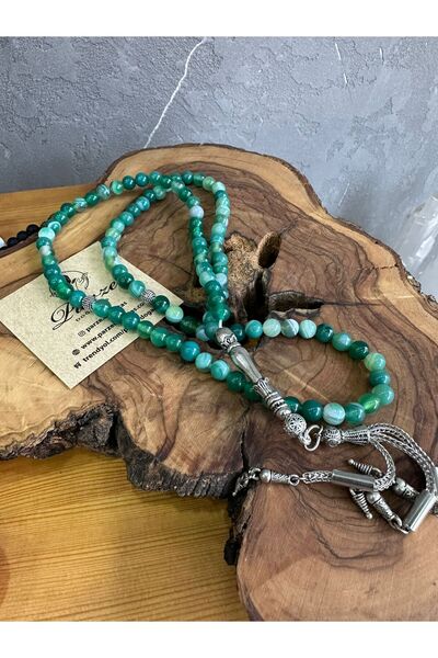 parze doğaltaş Green Agate Natural Stone 99-Piece Prayer Beads