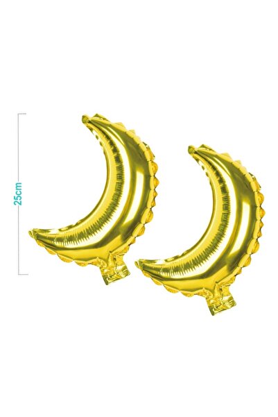 MC Micostore Balon din folie PartyGo Luna, 25cm, auriu, FB1639, set 2 buc