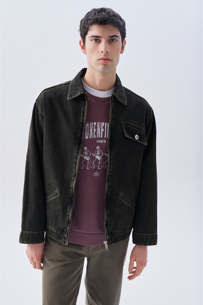 Mudo جاكيت جينز بسحاب وجيوب جانبية