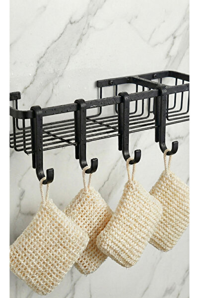 evina 4 Pieces Plastic Hangers Metal for Bathroom Kitchen Shelves Black