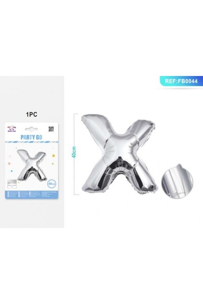 MC Micostore Balon din folie PartyGo litera X, 40cm, argintiu, 405215 / FB0044