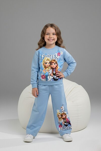 LİLLYPİCCA طقم بناتي مكون من قطعتين: سويت شيرت منقوش وبنطلون واسع الساق