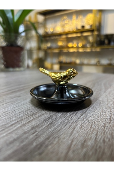 Mercan Tasarım Atölyesi GOLD MİNİK SERÇELİ PARLAK SİYAH HAVUZLU LOKUMLUK-YÜZÜ...