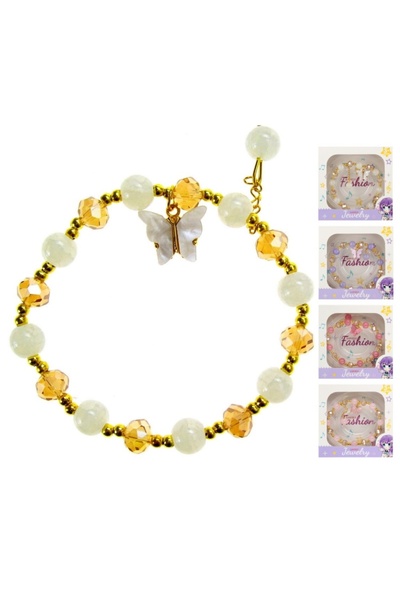 Mega Creative Bratara cu margele - fluture, diverse culori, 9 cm, MegaCreativ...