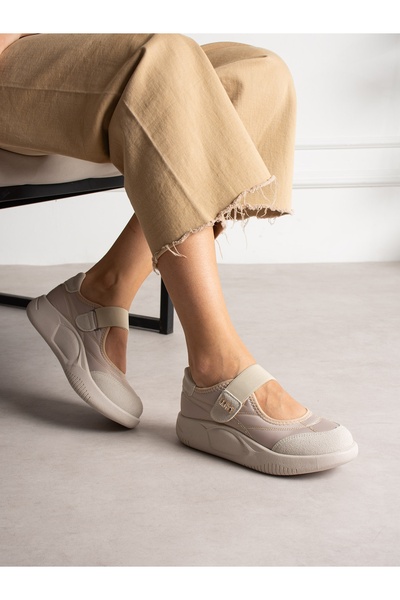 ALEMDAR AYAKKABI Scala Cream Velcro Women's Sneakers