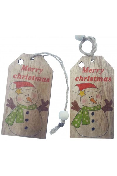 Colorarte Accesorii creatie - lemn cu sfoara - Om de zapada, set 2 buc,