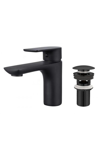 Kröner Baterie chiuvetă Kroner Atlas cu orificiu de ventilație, negru mat