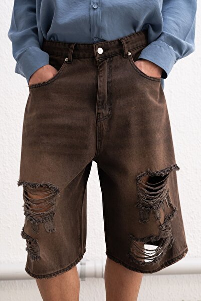 Hiccup GIESTO Pantaloni Scurți Din Denim Cu Efect Uzat