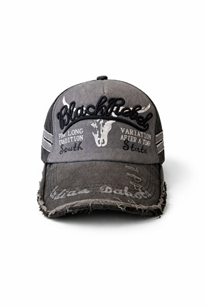 FEEMELS Vintage Look Denim Hat with Embroidery - Unisex Casual Baseball Cap