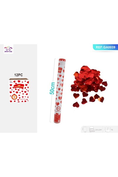 MC Micostore Tun confetti partygo, 50cm, heart-shaped, red, ga0039