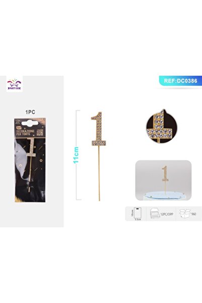 MC Micostore PartyGo birthday decorations number 1, 11cm, DC0386
