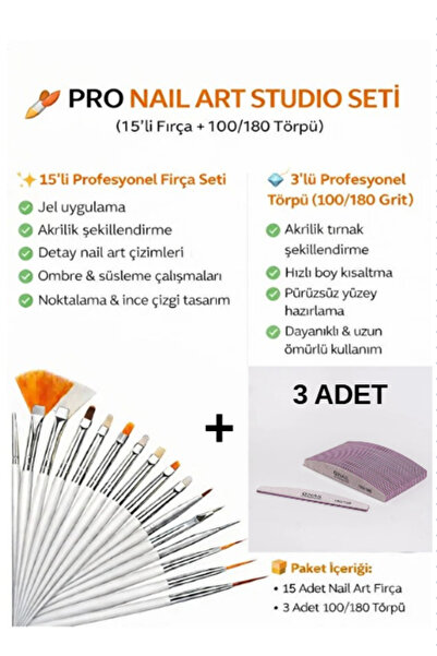 Fontenay Tırnak Desen-SüsFırçaları / Protez Tırnak - Kalıcı Oje / Fırça Seti ...