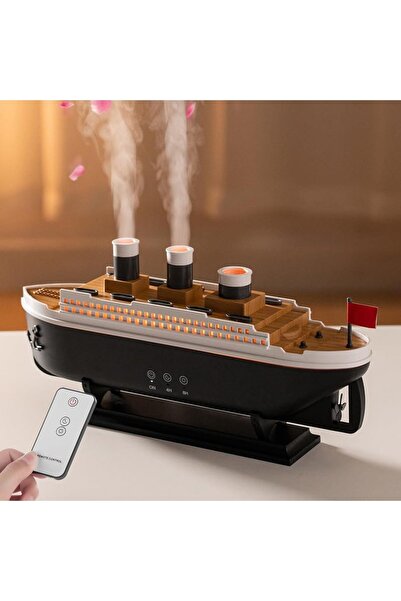 Coverzone Titanic Tasarımlı Aroma Difüzörü 250ml LED Işıklı Ultrasonik Nemlen...