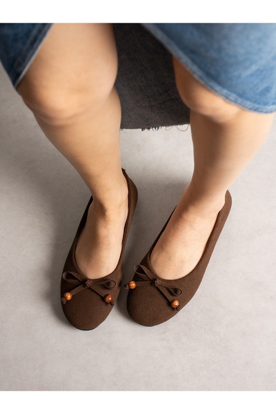 ALEMDAR AYAKKABI Urban Women's Brown Bowknot Ballerinas
